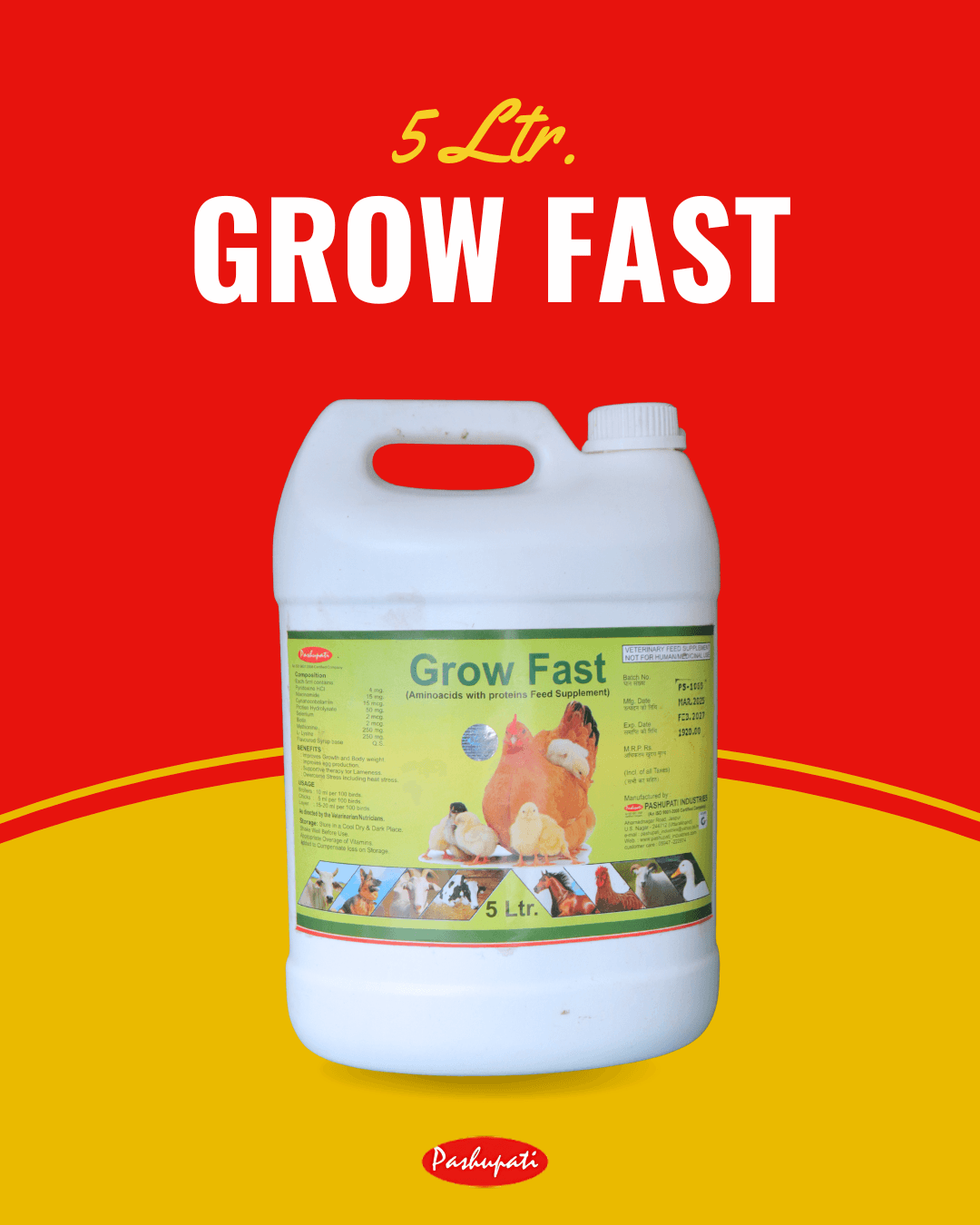 GrowFast Poultry Feed Supplement 5L