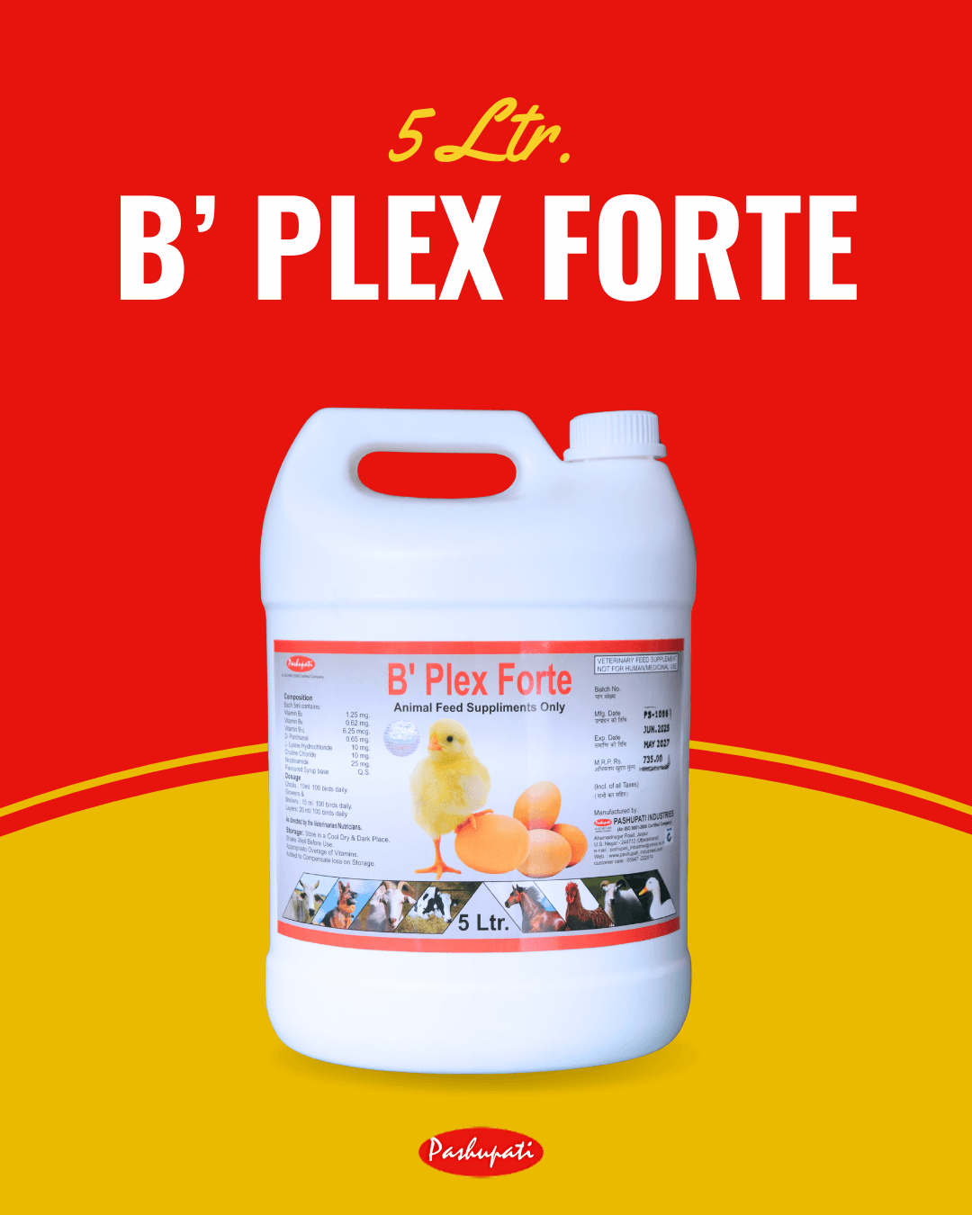 B'Plex Forte Poultry Feed Supplement 5L